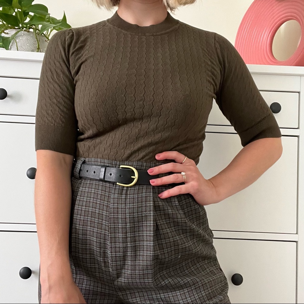 Brass Clothing Knit Crewneck Top | Olive Green Small